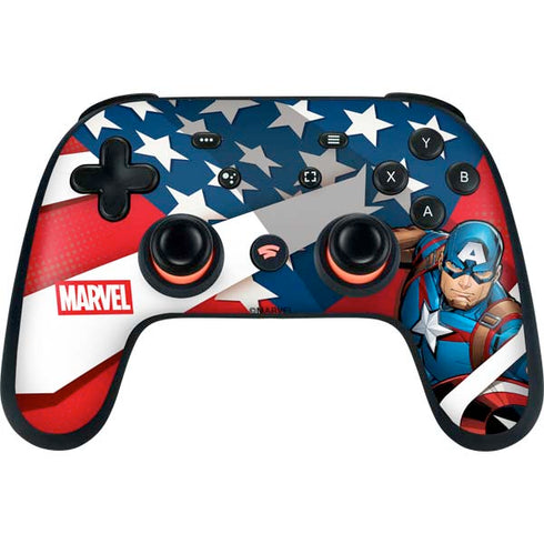 Marvel Captain America Action Pose Google Stadia Controller Skin